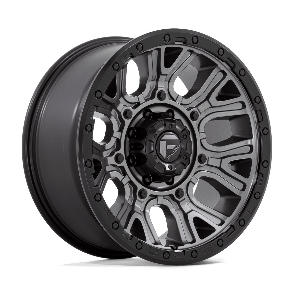 Fuel Off-Road D825 20X9 Matte Gunmetal W/ Black Ring 8x180 +1mm