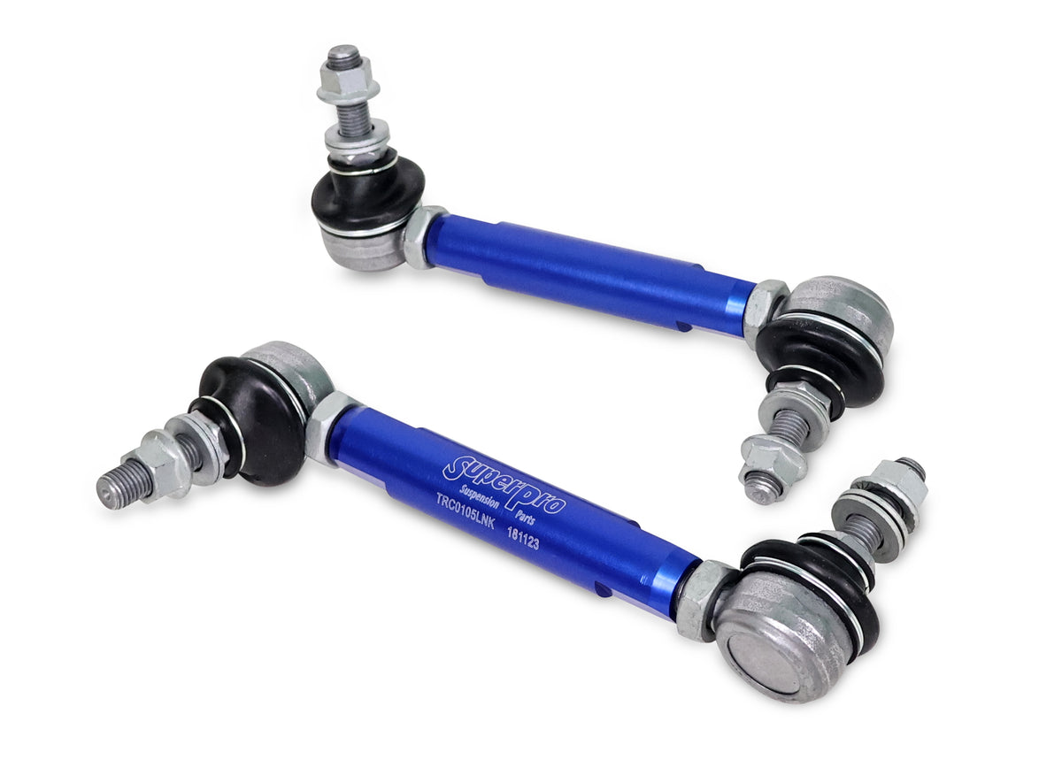 SuperPro - Rear Sway Bar Link Kit - Heavy Duty Adjustable (160mm-205mm Length, 10mm Studs) - TRC10105