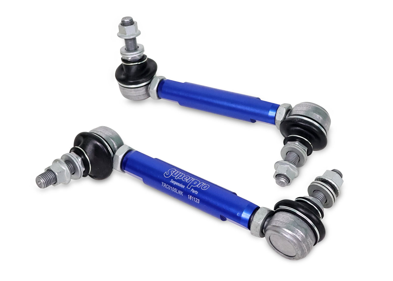 SuperPro - Rear Sway Bar Link Kit - Heavy Duty Adjustable (160mm-205mm Length, 10mm Studs) - TRC10105