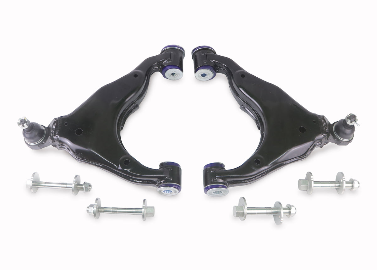 SuperPro - Front Lower Control Arm and Camber Pin Kit - Double Offset Extended Range of Adjustment (w/o KDSS) - TRC484