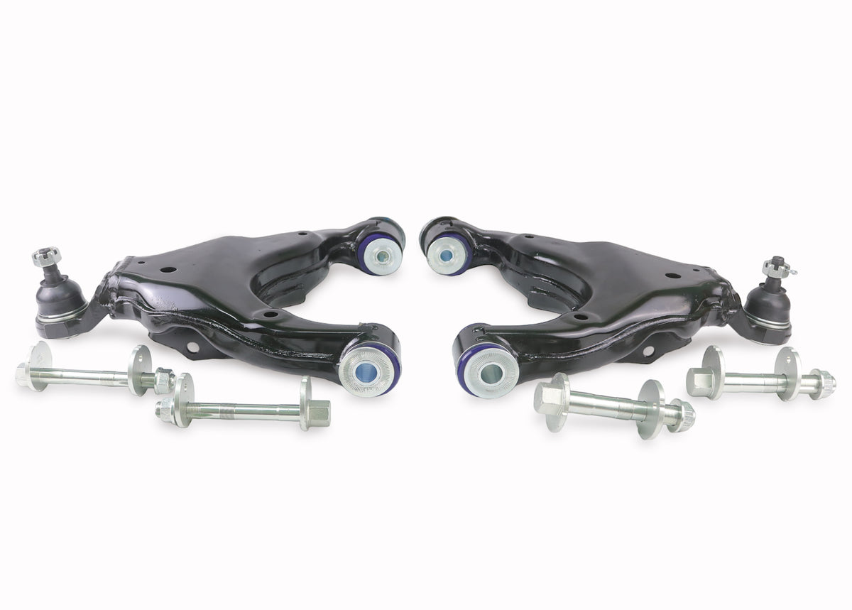 SuperPro - Front Lower Control Arm and Camber Pin Kit - Double Offset Extended Range of Adjustment (w/o KDSS) - TRC484