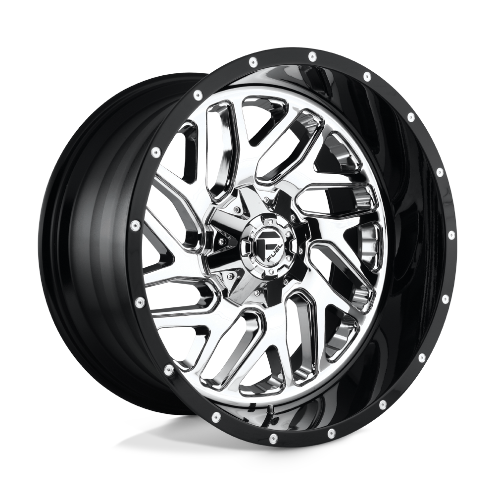 Fuel Off-Road Aluminum Wheels 20X12 Triton D211 Chrome W/ Gloss Black Lip
