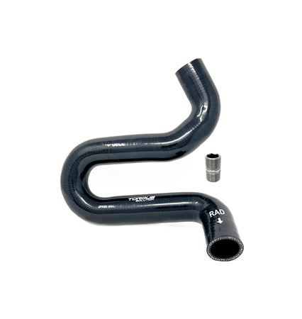 Torque Solution 2015+ Ford Mustang GT S550 Lower Radiator Hose  / OEM Oil Cooler Delete Kit - Black - TS-FM-750AB for 2015-20