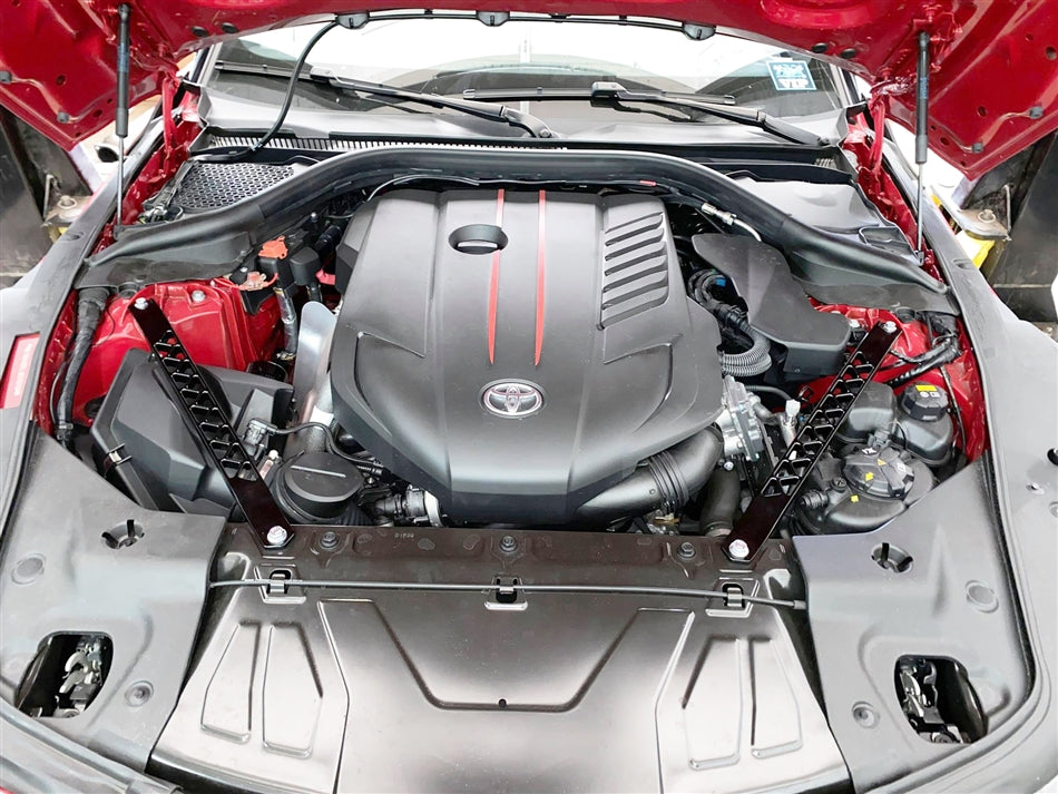 Torque Solution Billet Strut Cross Braces (Black) Toyota GR Supra MKV A90 / A91 - TS-GR-642BK