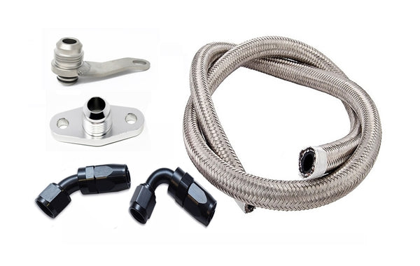 Torque Solution Subaru EJ w/ Garrett GT/GTX -10AN Turbo Oil Return Line Kit - TS-SU-486K-G for 1995-2014 Subaru Impreza