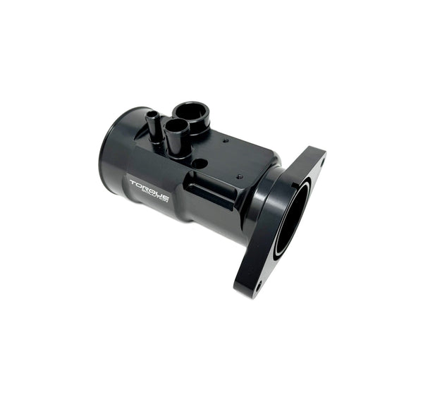 Torque Solution 15-21 Subaru WRX HD Billet Turbo Inlet - Black - TS-SU-794BK for 2015-2021 Subaru WRX - front view