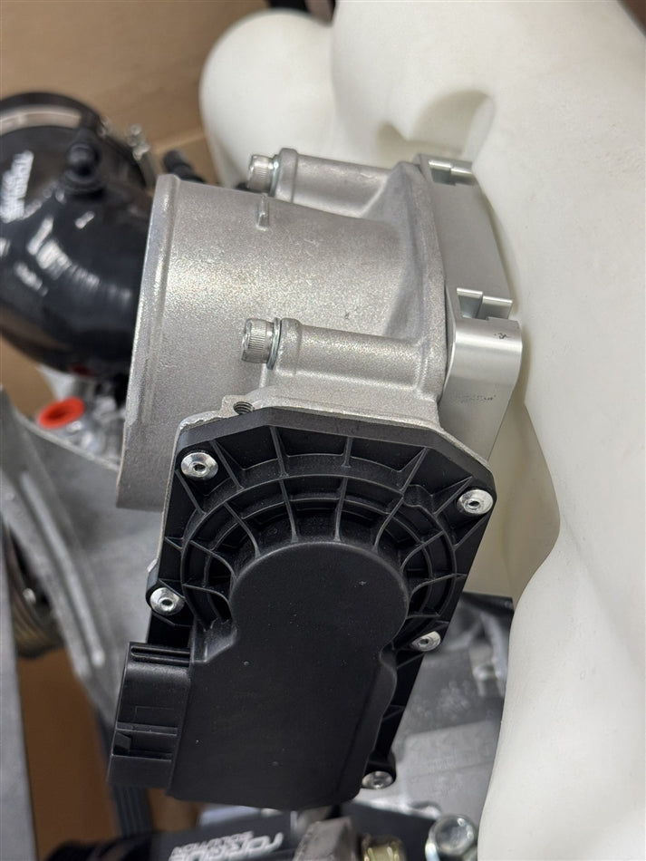 Torque Solution 06-21 Subaru STI EJ Big Bore Manifold Big Bore 76mm Throttle Body Adapter - Black - TS-SU-870P-BK