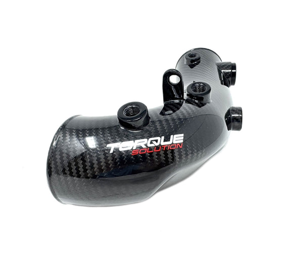 Torque Solution HD Hard Turbo Inlet: Subaru WRX 02-07, STI 04-21 - Carbon Fiber - OEM / 2.4in Inlet - TS-SU-881CF-O for 2008-