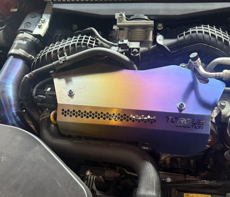 Torque Solution 2022+ Subaru WRX Engine Pulley Cover - Titanium Burnt Purple/Blue - TS-SU-895