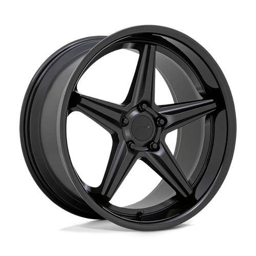 TSW Launch 20X10 5X114.3 +25MM Matte Black W/ Gloss Black Lip