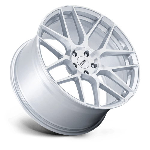 TSW Tw002 Lasarthe 18X9.5 5X112 +22MM Gloss Silver Machined