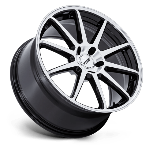 TSW Tw004 Canard 19X9.5 5X112 +40MM Gloss Black W/ Machined Face