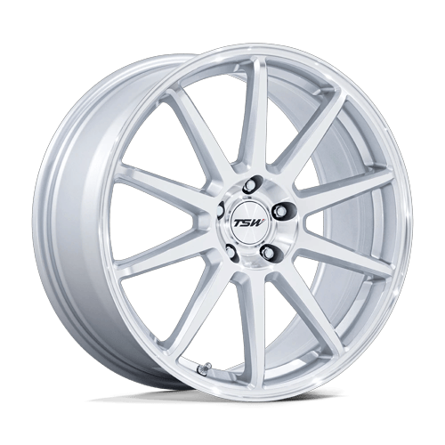 TSW Tw004 Canard 19X10.5 5X120 +35MM Gloss Silver W/ Machined Face