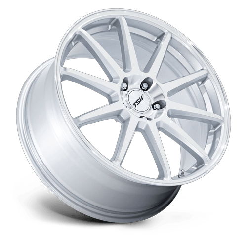 TSW Tw004 Canard 20X10.5 5X112 +38MM Gloss Silver W/ Machined Face