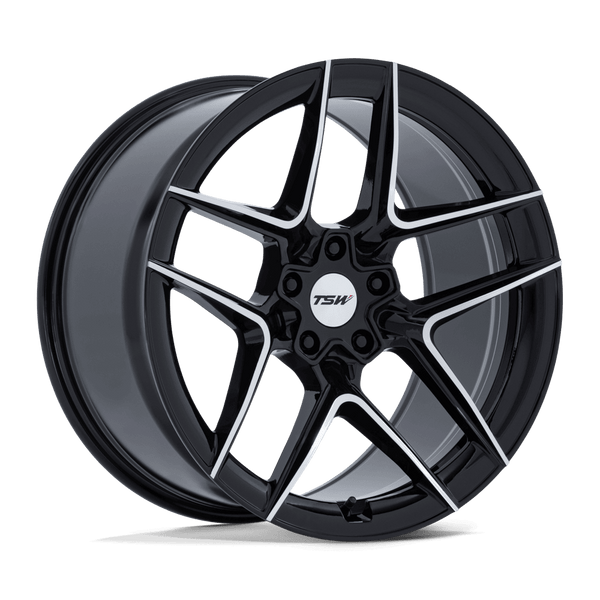 TSW Tw008 Slipstream 20X10.5 5X114.3 +38MM Gloss Black W/ Machined Face