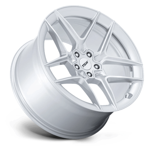TSW Tw008 Slipstream 19X10.5 5X114.3 +25MM Gloss Silver W/ Machined Face