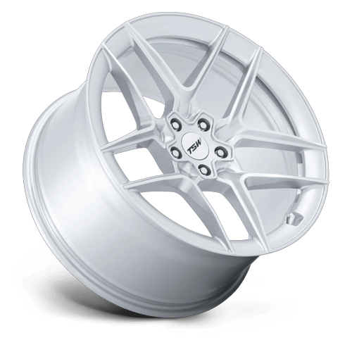 TSW Tw008 Slipstream 19X10.5 5X120 +35MM Gloss Silver W/ Machined Face
