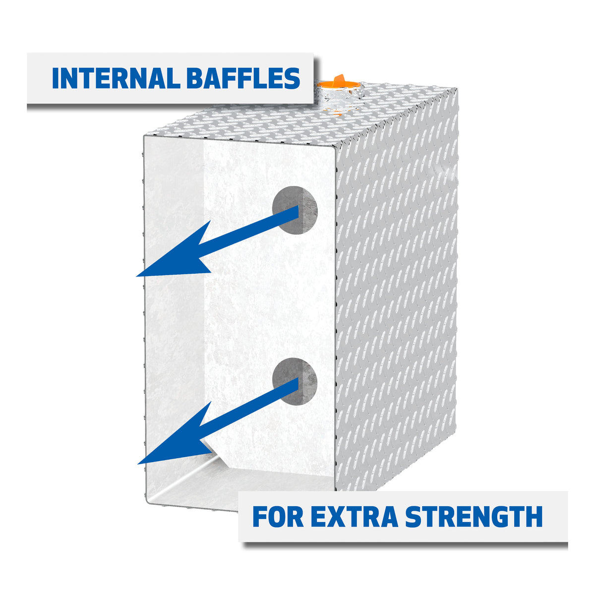 UWS TT-100-RT-T-P 100-Gallon Rectangle Bright Aluminum Transfer Tank