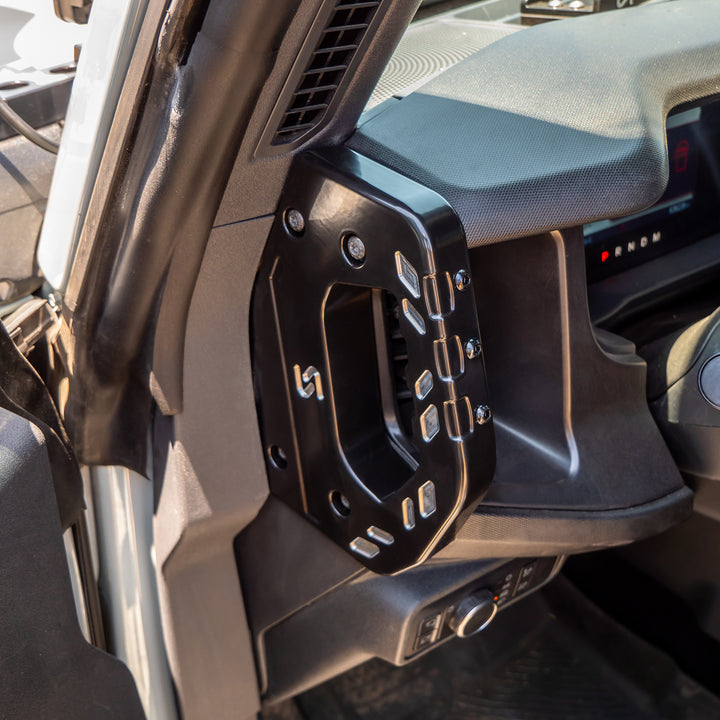Turn Offroad 2021+ Ford Bronco Billet Dash Side Handles -Pair - IA4-SH for 2021-2026 Ford Bronco - installed view