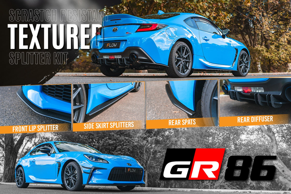 Flow Designs - GR86 ZN8 Full Lip Splitter Set (TEXTURED BLACK)