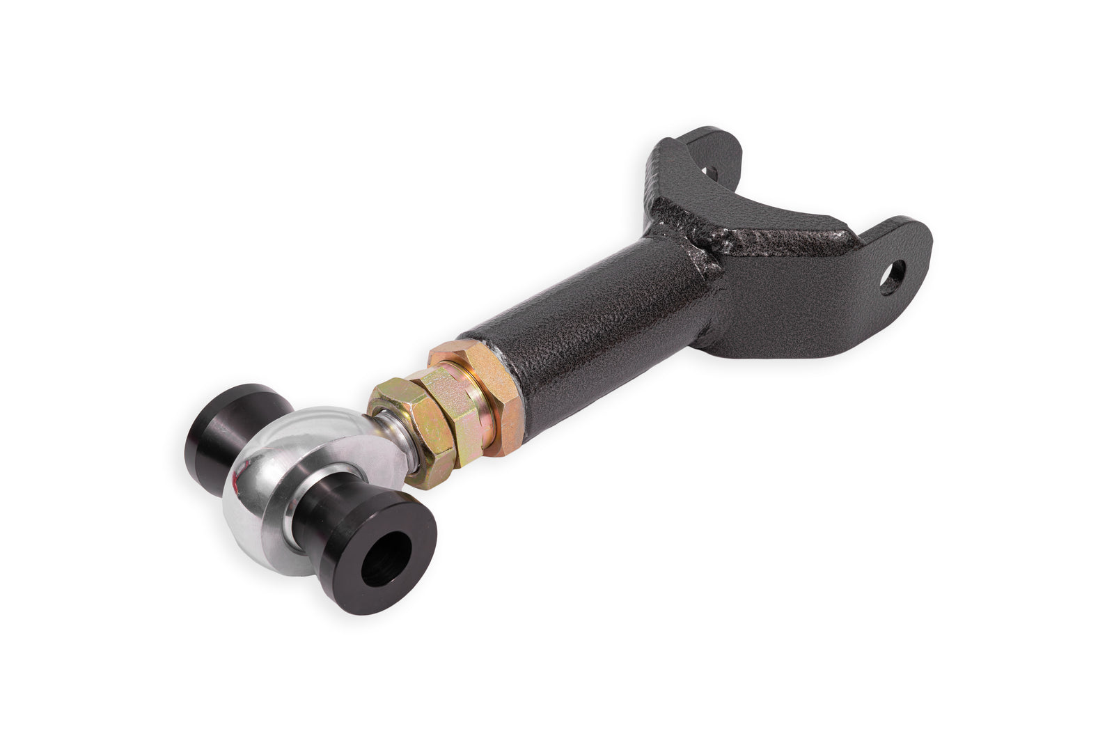 BMR 11-14 Ford Mustang S197 Upper Control Arm DOM On-Car Adj. Rod End - Black Hammertone - UCA753H