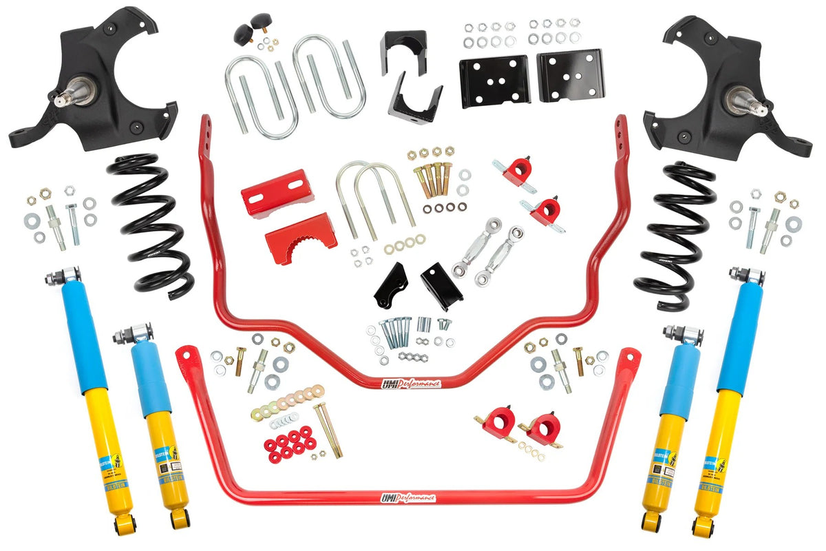 UMI Performance 73-87 GM C10 Handling and Lowering Kit Stage 2 4.5inF/6inR UMI Shocks - Black - 6402-B - product photo