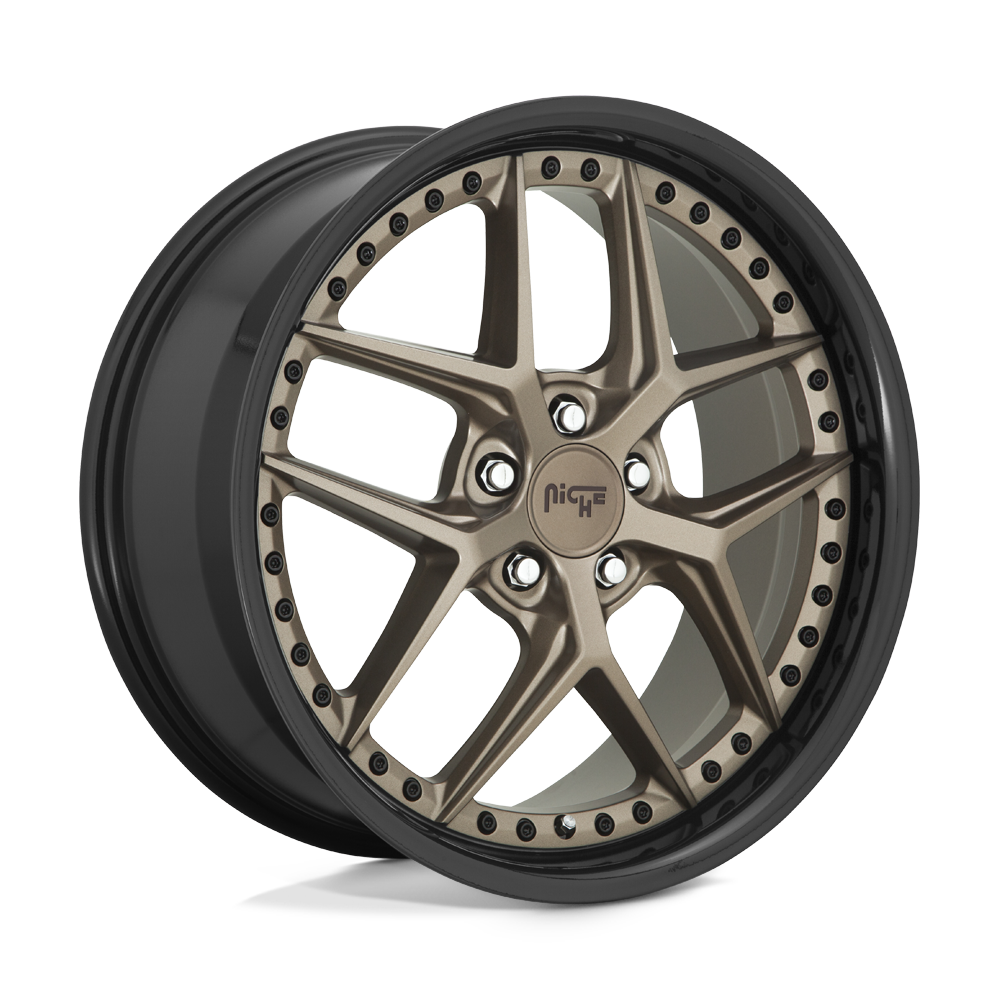 Niche 1PC M227 Vice 20X10.5 5X112 +40MM Matte Bronze Black Bead Ring