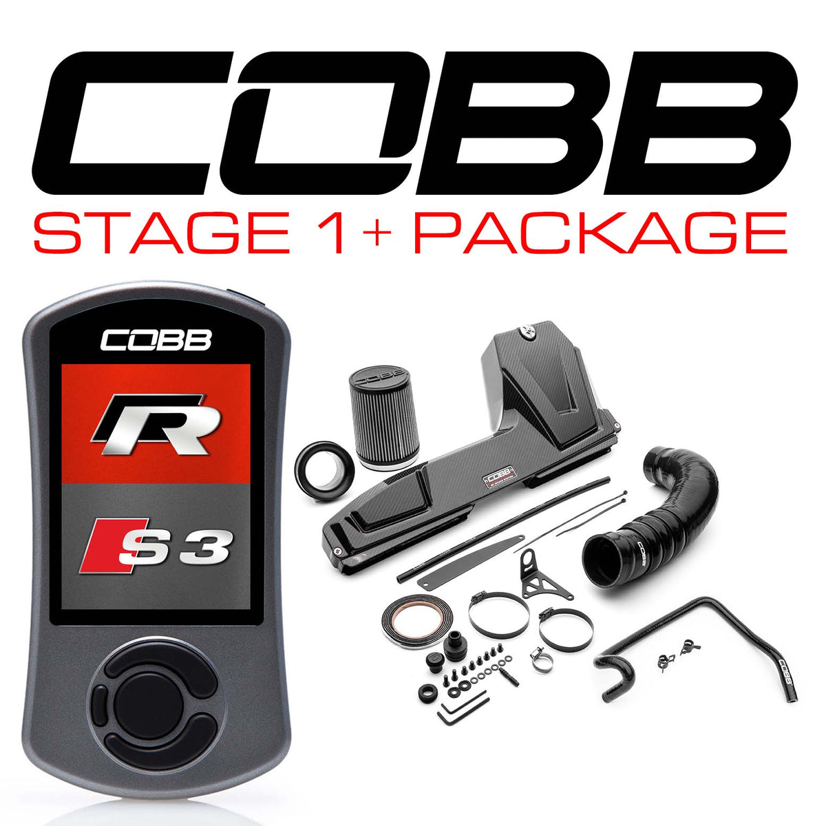Cobb Volkswagen (Mk7 / Mk7.5) Golf R Audi S3 (8V) Stage 1 + Redline Carbon Fiber Power Package - VLK003001P-RED