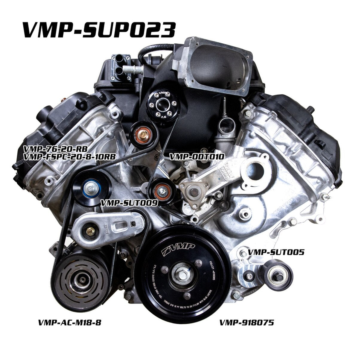 VMP 8-Rib Full-FEAD Kit for Odin '18+ Supercharged with AC - 10% OD - VMP-SUP023