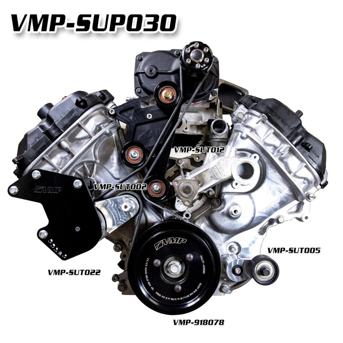VMP 10-Rib Full-FEAD Kit for '11-17 Gen3R Supercharged Coyote w/o AC - 20% OD - VMP-SUP030