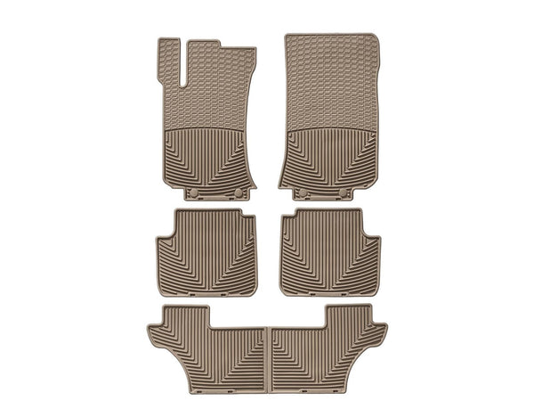 Weathertech - All Weather Floor Mats - Tan Front Rear and Third Row 06-12 Mercedes Benz R-Class / 07 Mercedes Benz R63-A