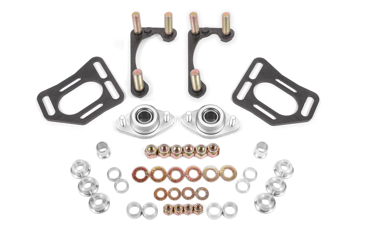 BMR 90-93 Fox Mustang Caster Camber Plates - Black Hammertone - WAK731H