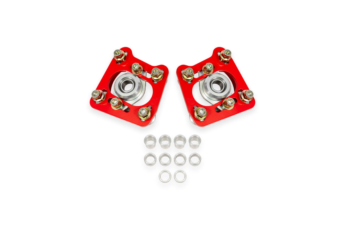 BMR 94-04 Ford Mustang Steel Caster Camber Plates - Red - WAK740R