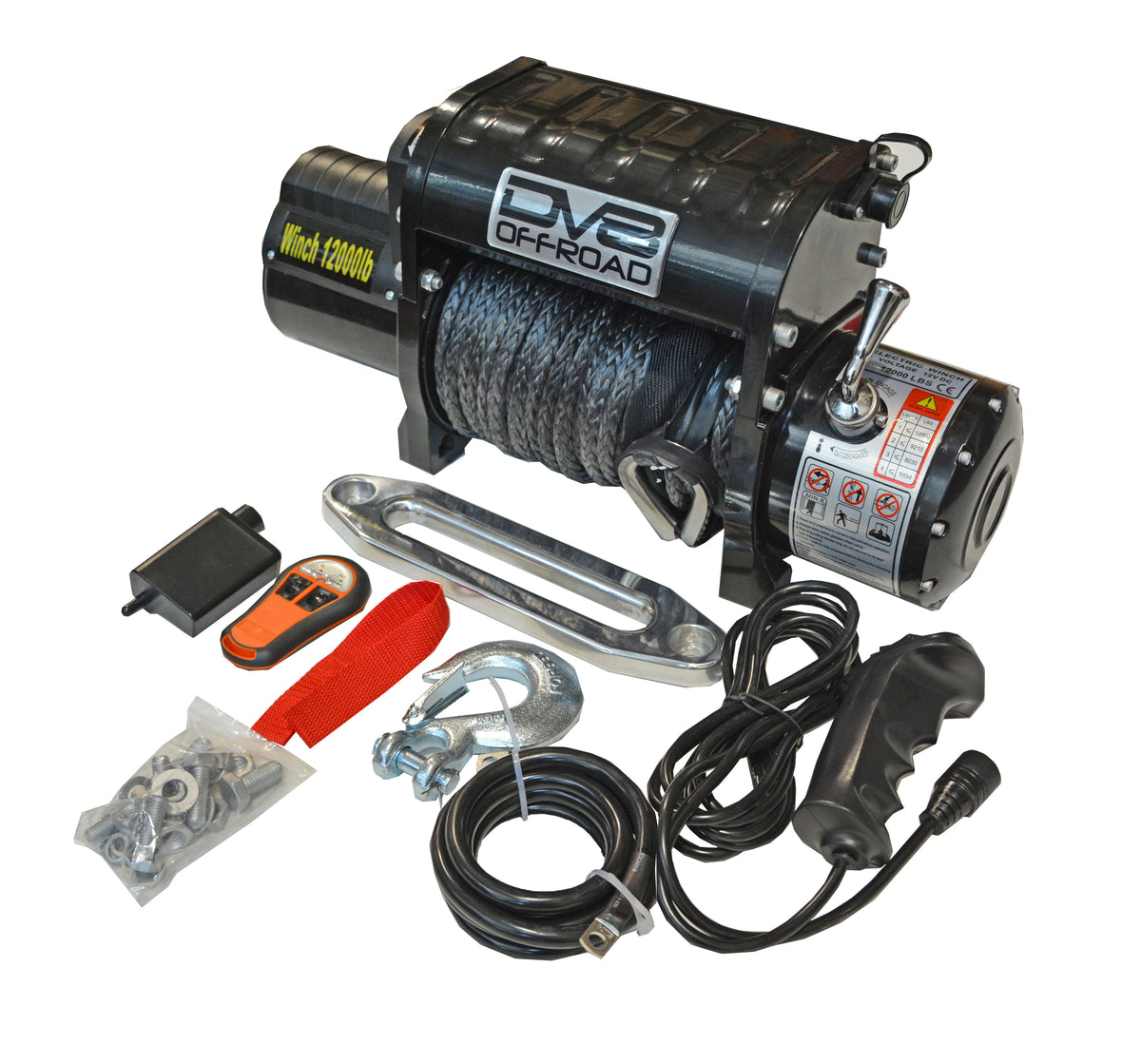DV8 Offroad - 12,000 lbs. Winch with Synthetic Rope - WB12SR