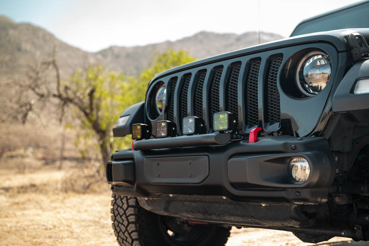 DV8 Offroad - 2018+ Wrangler JL Push Bar for Mopar Rubicon Steel Bumper - LBJL-13