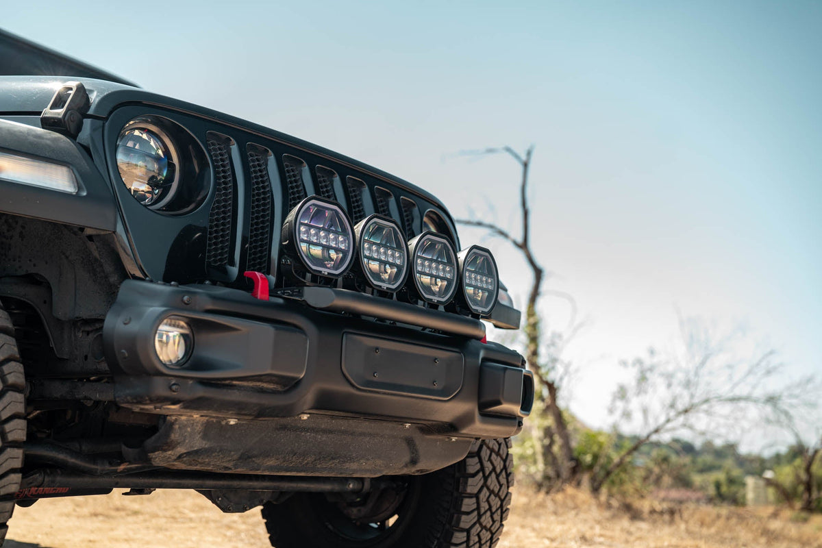 DV8 Offroad - 2018+ Wrangler JL Push Bar for Mopar Rubicon Steel Bumper - LBJL-13