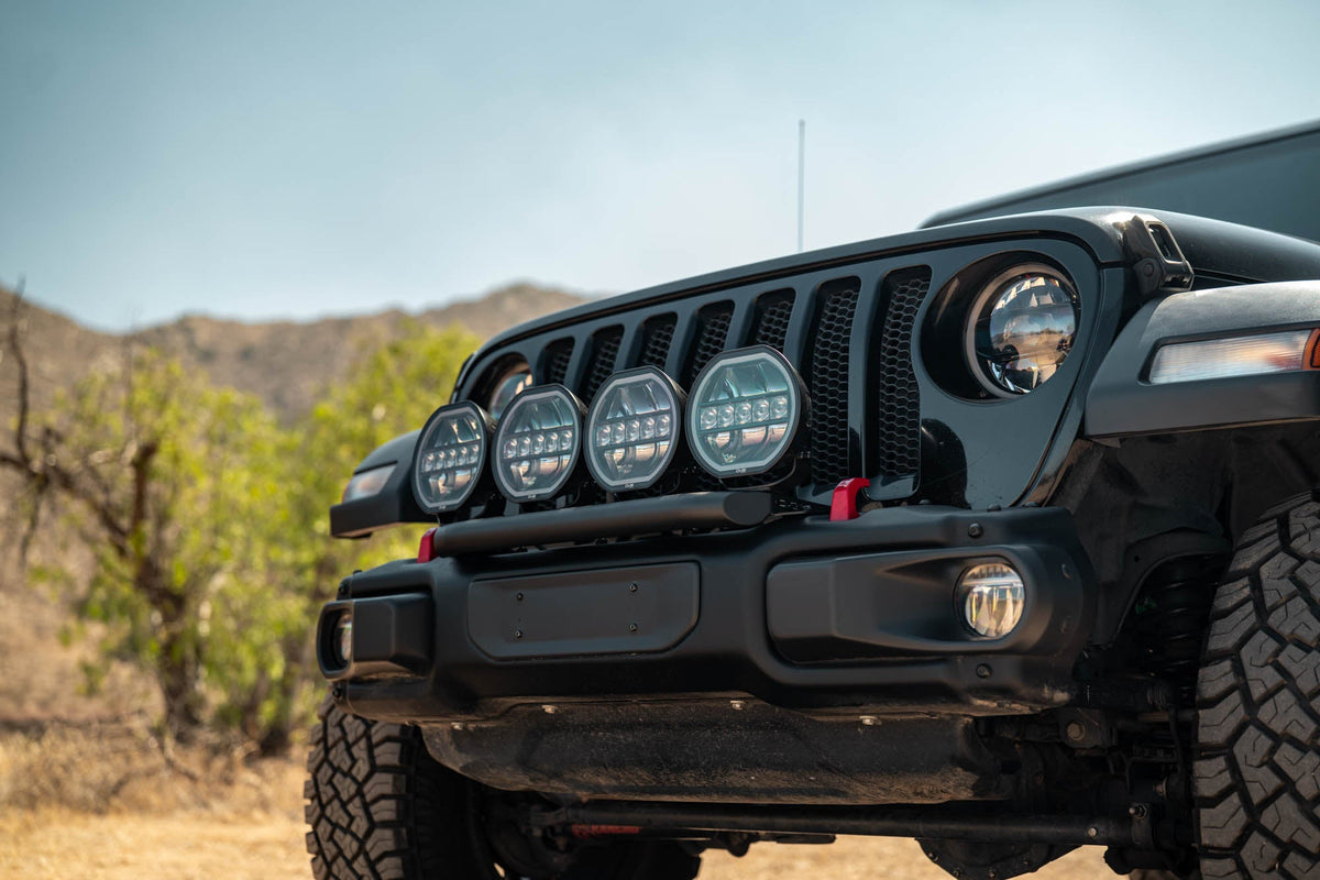 DV8 Offroad - 2018+ Wrangler JL Push Bar for Mopar Rubicon Steel Bumper - LBJL-13