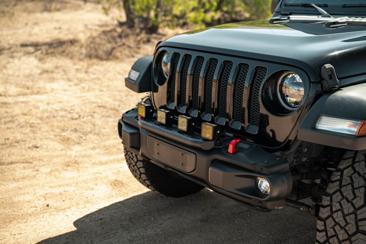 DV8 Offroad - 2018+ Wrangler JL Push Bar for Mopar Rubicon Steel Bumper - LBJL-13