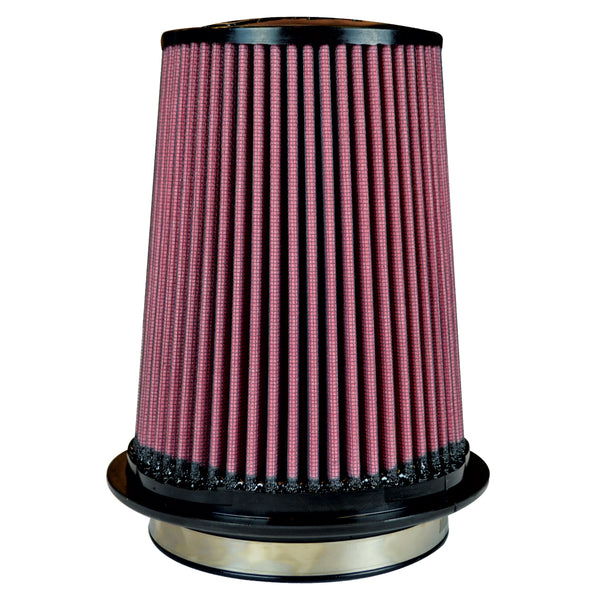 Injen Oiled Air Filter 5.0in Flange ID / 7.0in Twist Lock Base / 7.9in Media Height / 5.0in Top - X-1107-BR