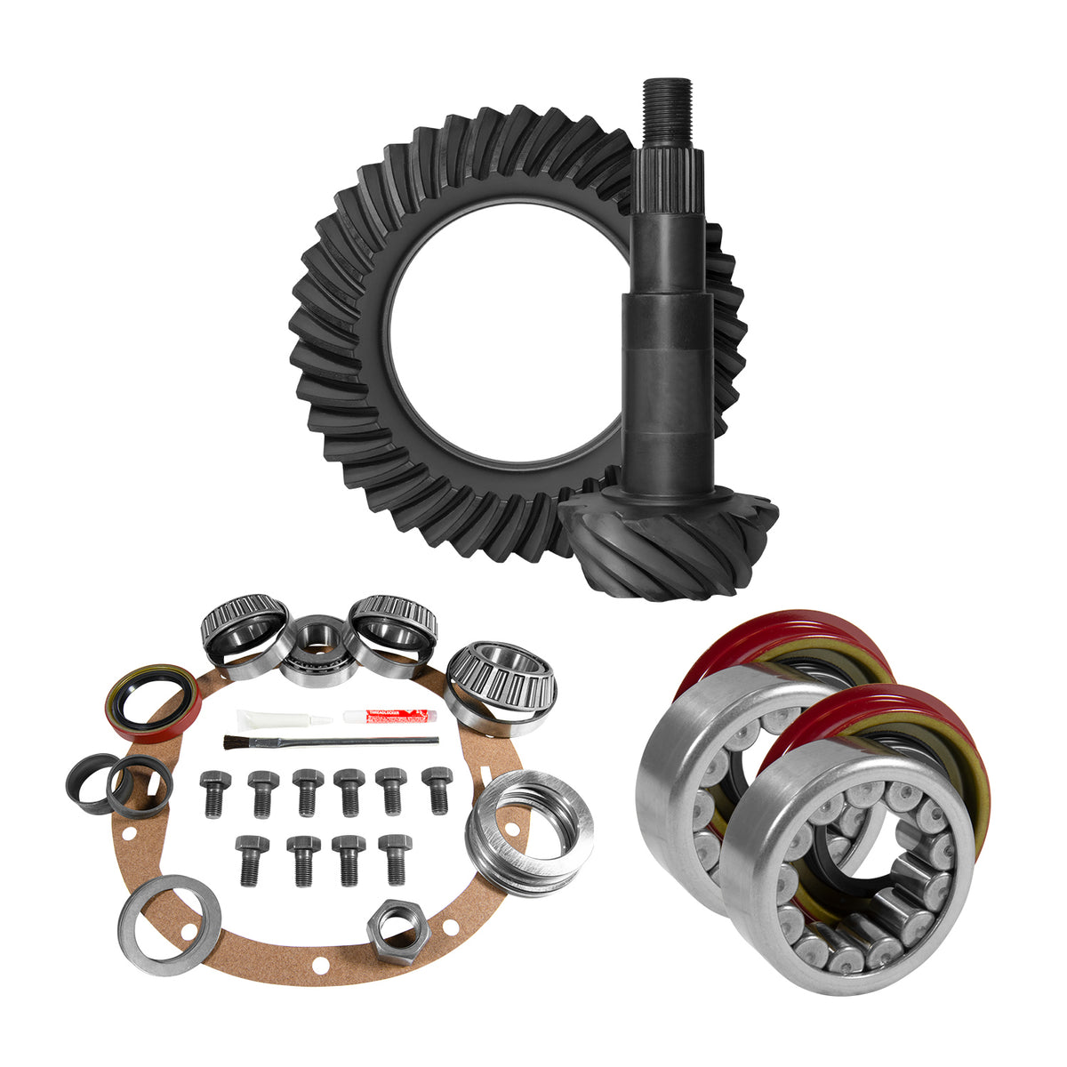 Yukon 8.5in GM 3.73 Rear Ring & Pinion Install Kit Axle Bearings 1.625in Case Journal - YGK2012