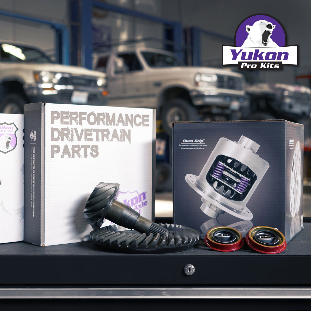 Yukon 8.8in Ford 3.31 Rear Ring & Pinion Install Kit 31 Spline Positraction 2.53in Axle Bearings - YGK2037