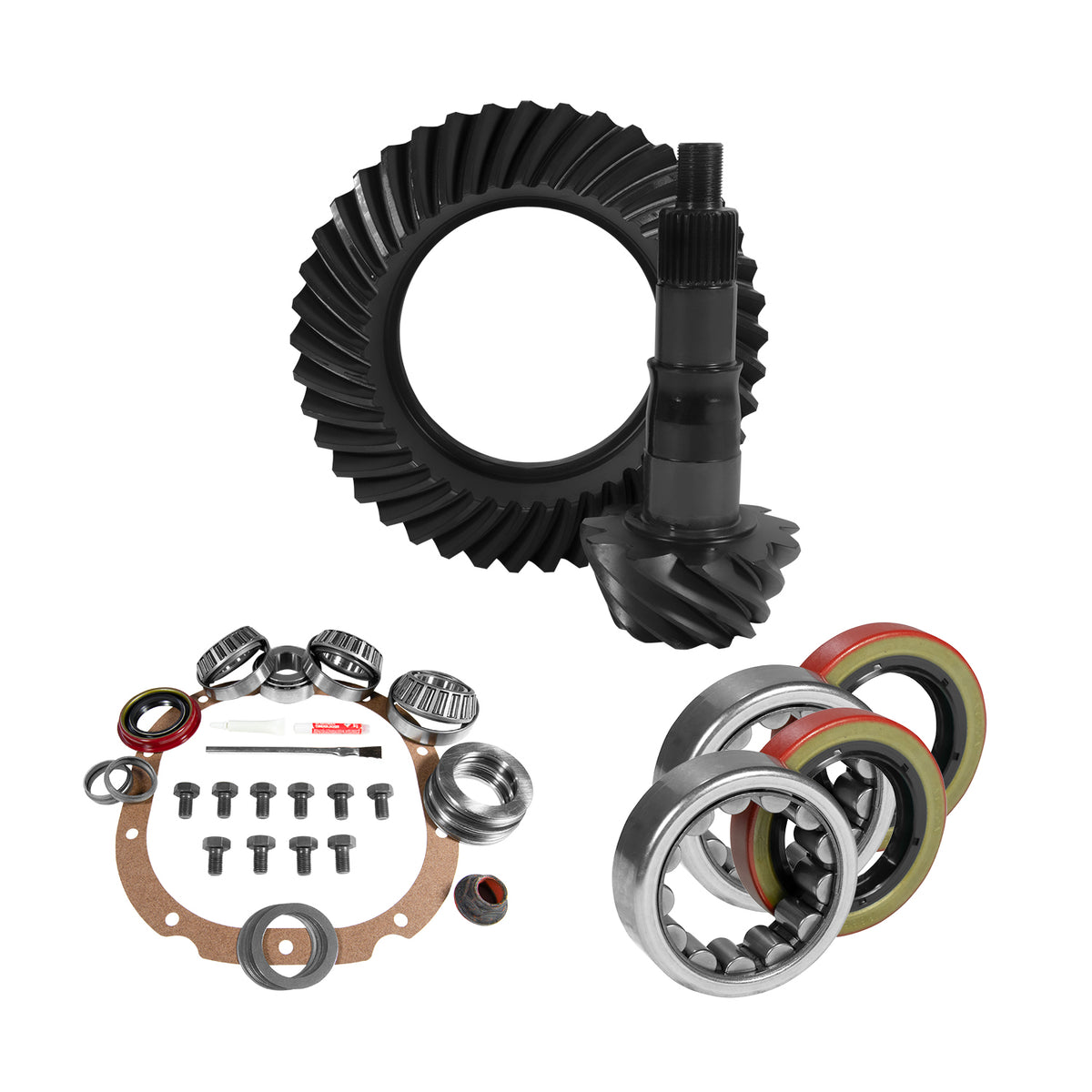 Yukon 8.8in Ford 4.11 Rear Ring & Pinion Install Kit 2.53in OD Axle Bearings and Seals - YGK2047