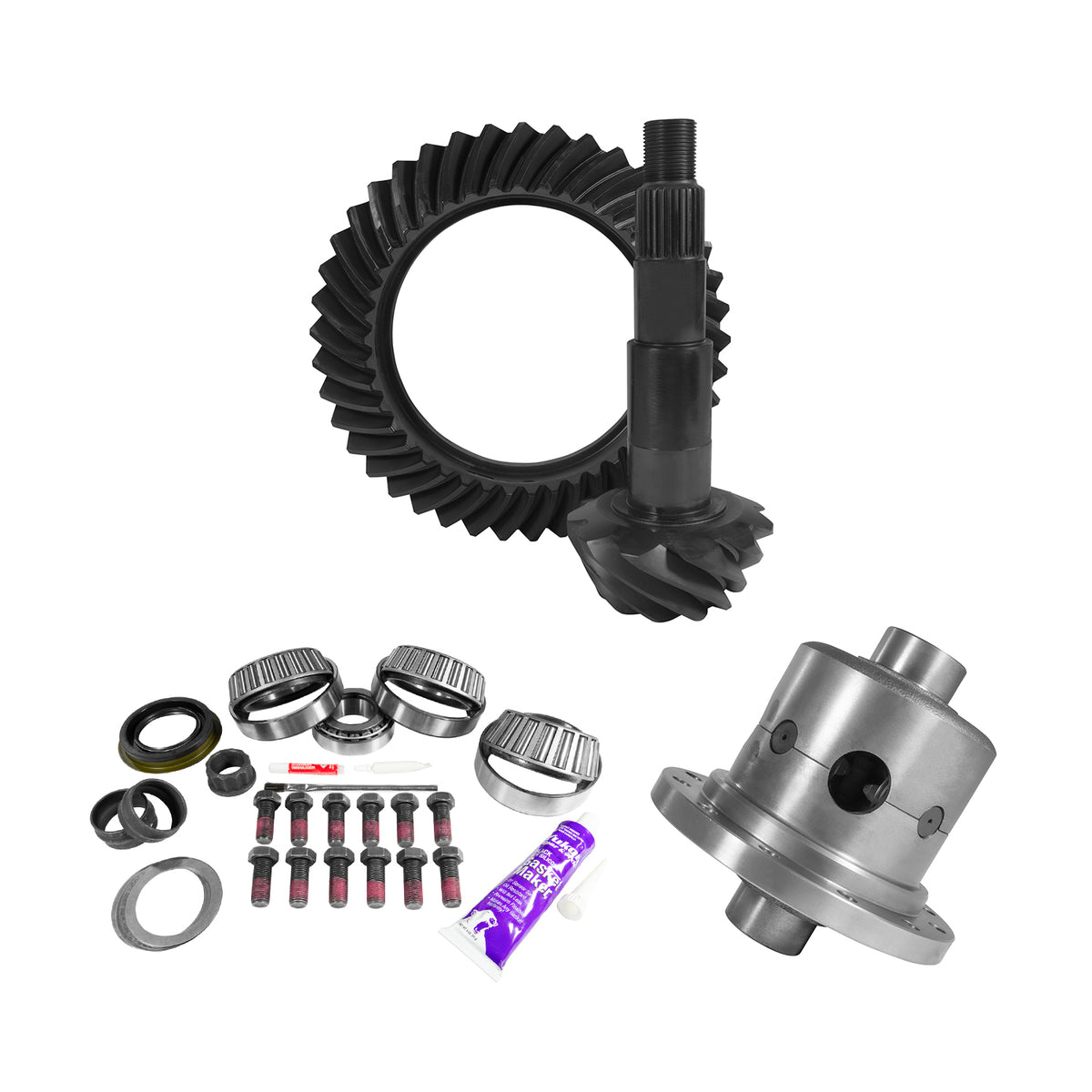 Yukon 11.5in AAM 4.11 Rear Ring & Pinion Install Kit Positraction 4.125in OD Pinion Bearing - YGK2110