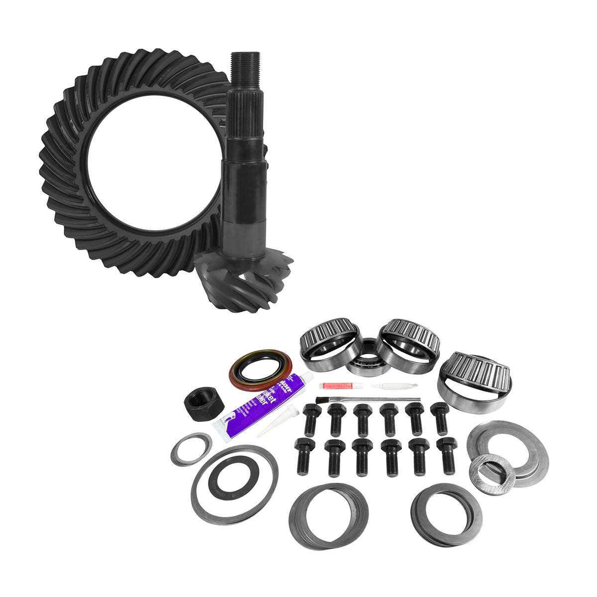 Yukon 11.25in Dana 80 3.54 Rear Ring & Pinion Install Kit 4.125in OD Head Bearing - YGK2157