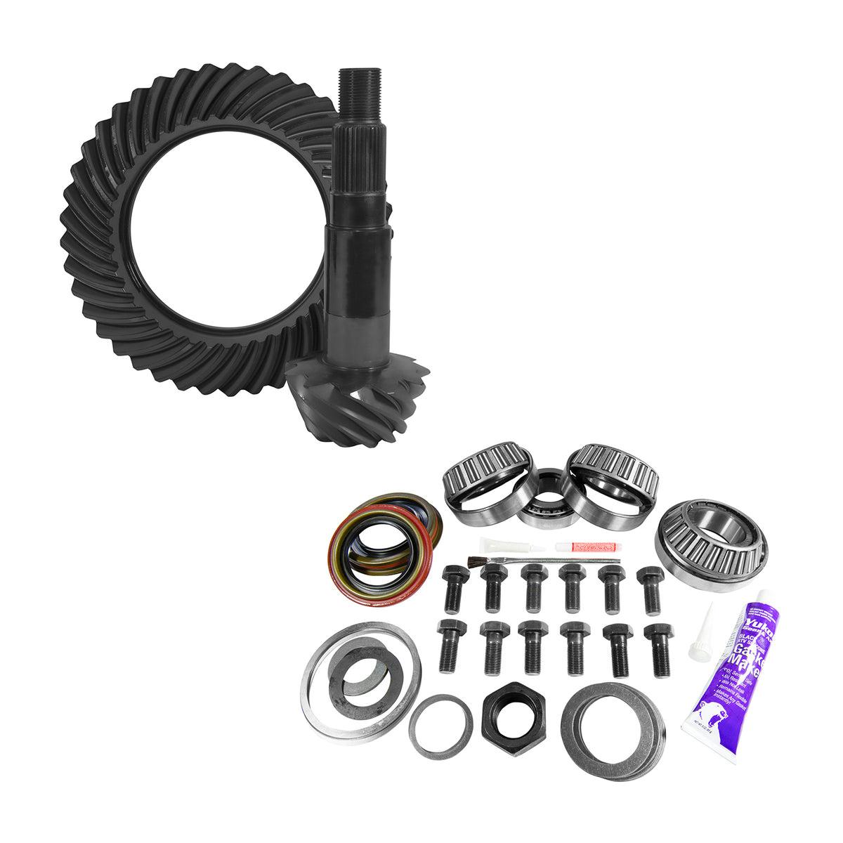 Yukon 11.25in Dana 80 4.88 Rear Ring & Pinion Install Kit 4.375in OD Head Bearing - YGK2177