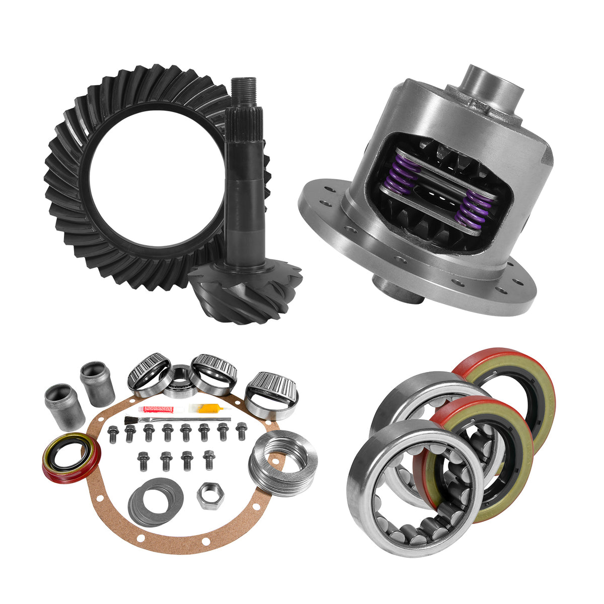Yukon 8.875in GM 12T 4.11 Rear Ring & Pinion Install Kit 30 Spline Positraction Axle Bearings - YGK2234