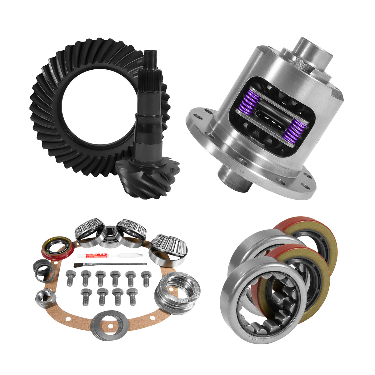 Yukon 7.5in GM 4.11 Rear Ring & Pinion Install Kit 26 Spline Positraction 2.25in Axle Bearings - YGK2243
