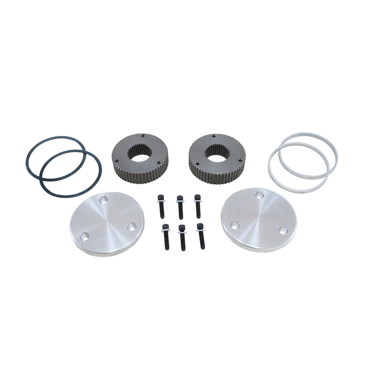 Yukon Gear Hardcore Drive Flange Kit For Dana 44 / 19 Spline Outer Stubs. Yukon Engraved Caps - YHC50007