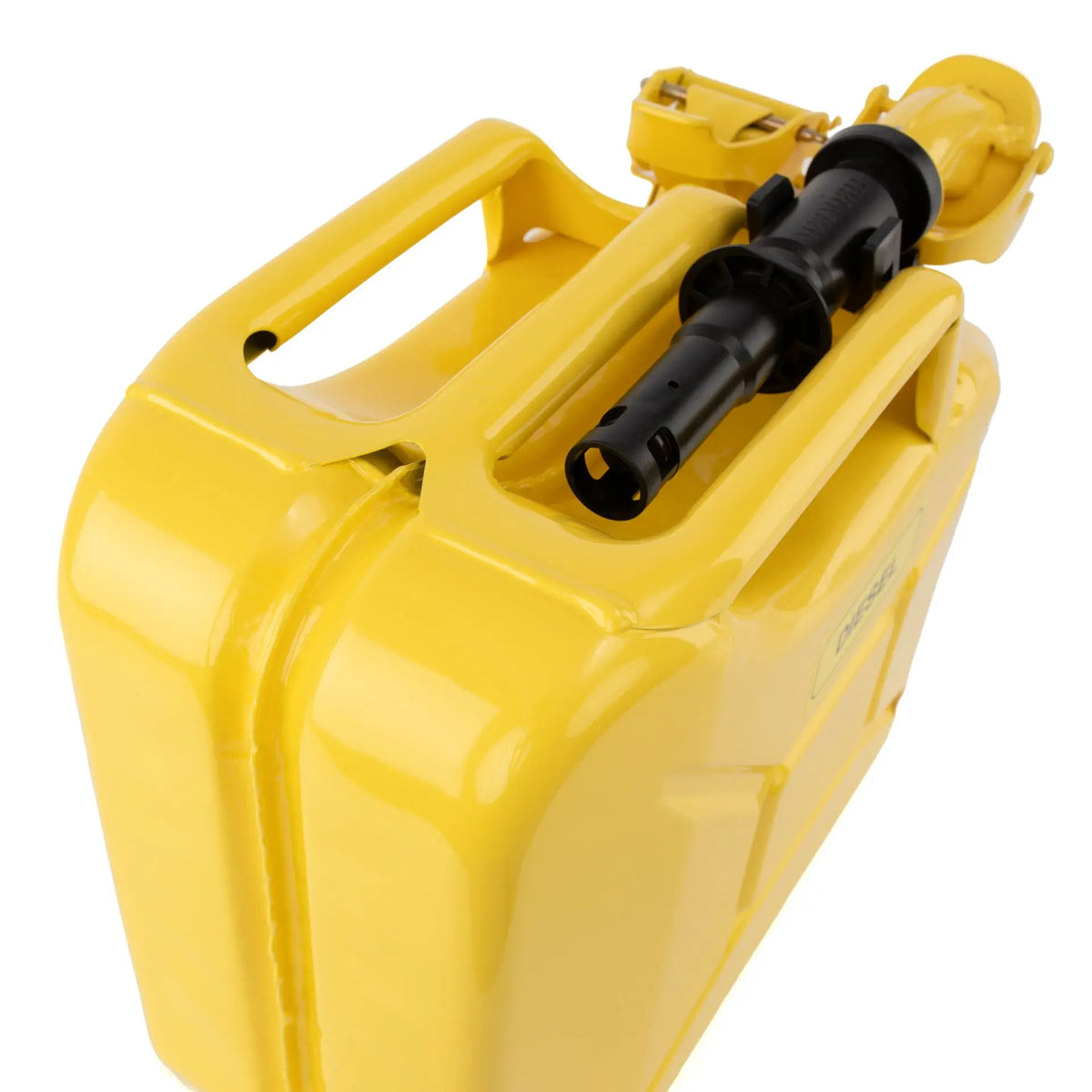 Wavian Yellow 10 litre steel jerry can 3025 — handle detail