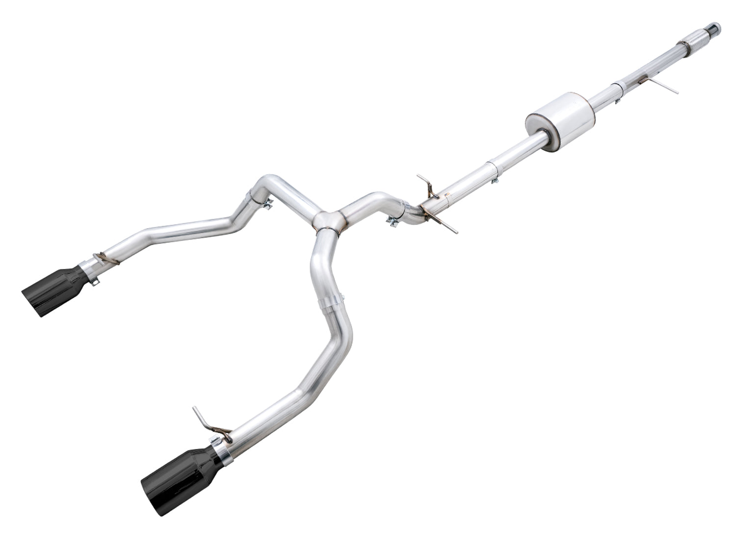 AWE Tuning 4th Gen GM 1500 5.3L 0FG Catback Split Rear Exit (Flat Bumper) - Dual Diamond Tips - 3015-33206